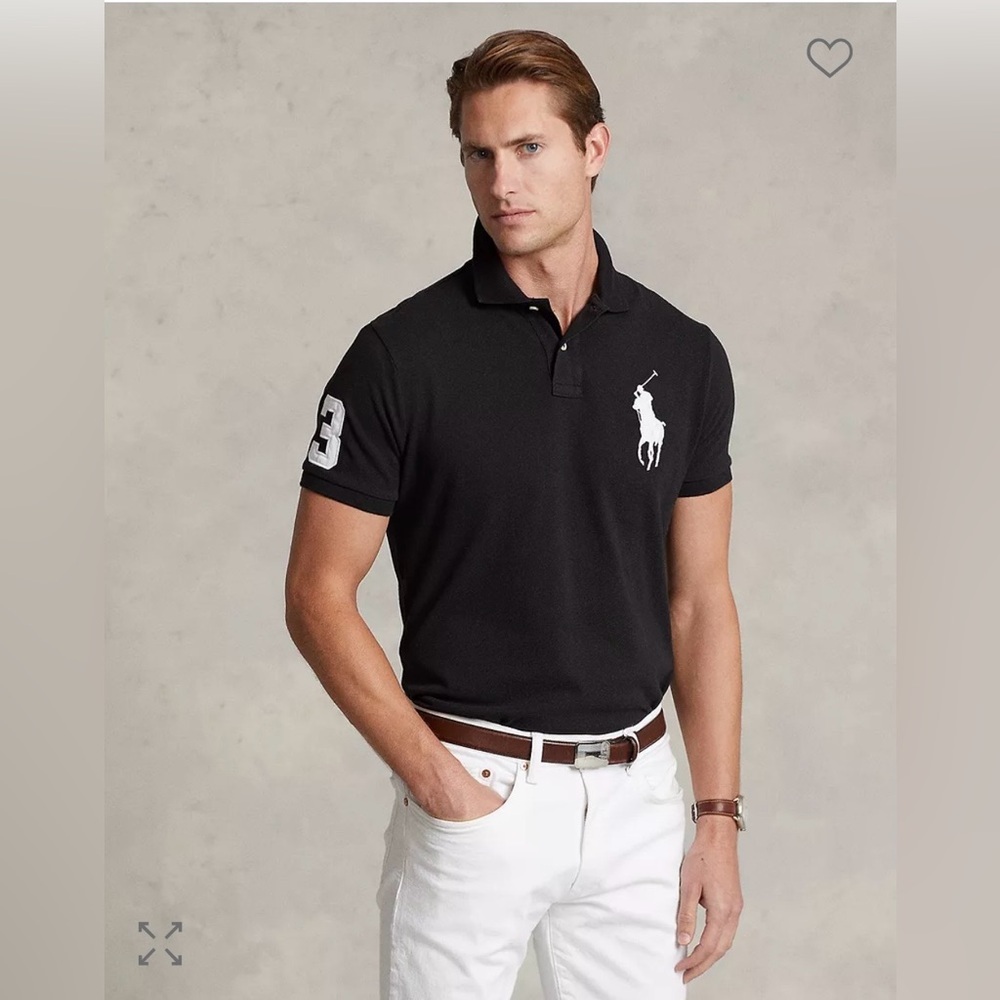 Polo by Ralph Lauren Men's Big Pony Two Button Polo Shirt with White Logo 4XB